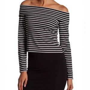 Derek Lam 10 Crosby Striped Off-the-Shoulder Small